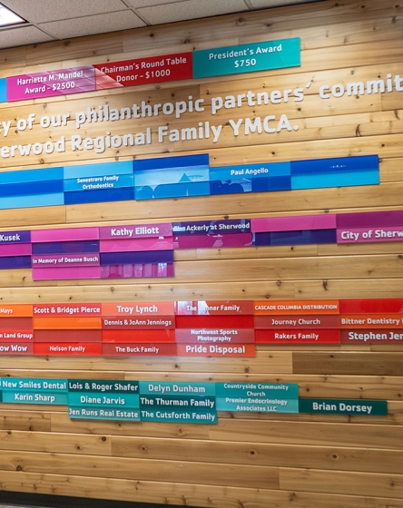 Sherwood Family YMCA Partner Wall